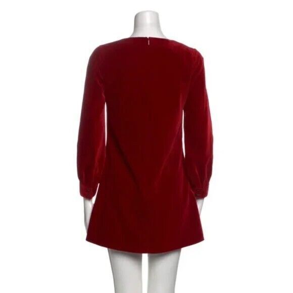 NWT. $4200 GUCCI Runway Velvet Mini Dress IT38 / US 2 red/black - Picture 10 of 16